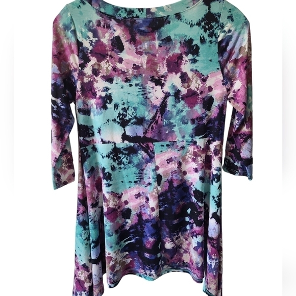EMERALD 3/4 Sleeve Watercolor Tunic Top Size Small NWT - Picture 4 of 6